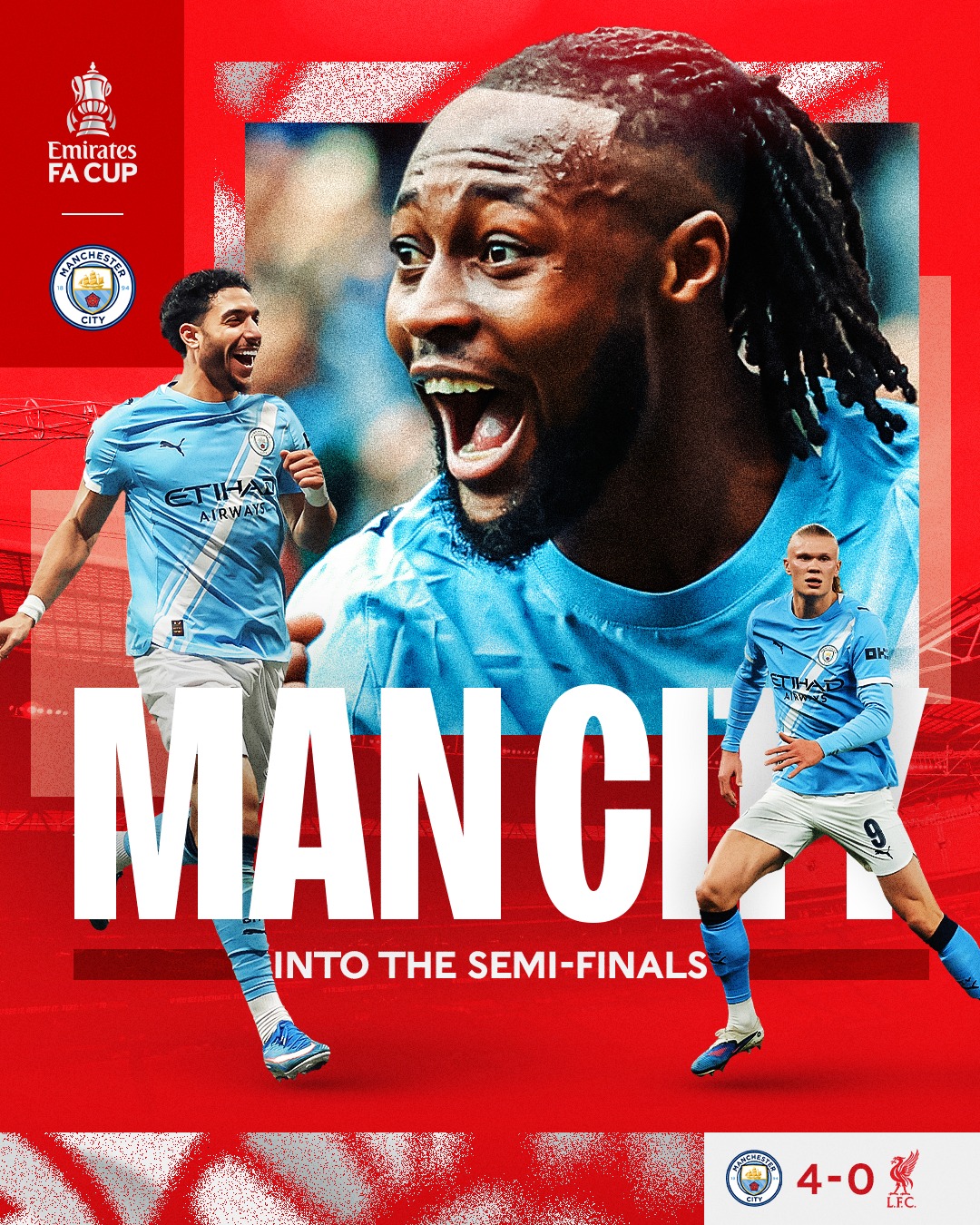 Manchester City Become First Team to Reach Emirates FA Cup Semi-Finals as Pep Guardiola’s Side Extend Record Run